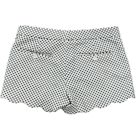 CLUB MONACO Women's Shorts Textured White Black Polka Dot Stretch Pockets Size 0 - Picture 5 of 9